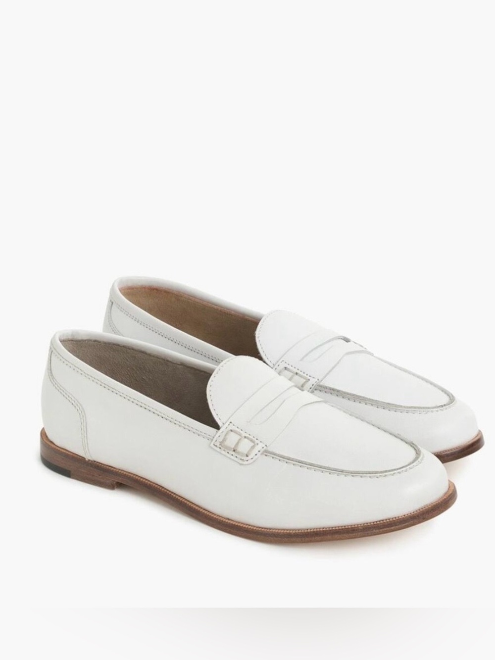 J. Crew Ryan Leather Penny Loafers- 8.5 White